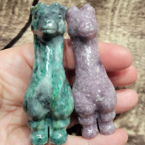 Lepidolite & Jade Baby Giraffe - Picture 9 of 14